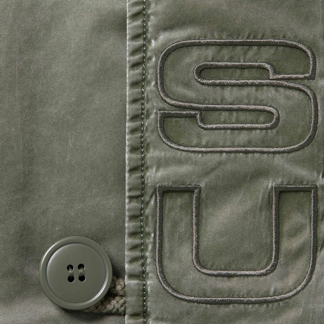 Details on Washed Flight Satin N-3B Parka Olive from fall winter
                                                    2024 (Price is $498)