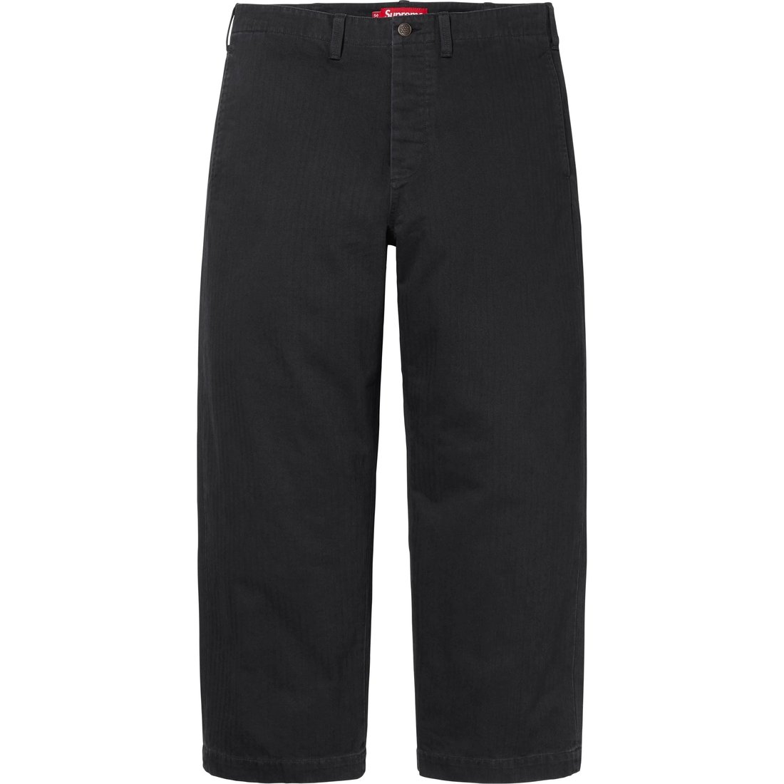 Details on Washed Herringbone Chino Pant Black from fall winter
                                                    2024 (Price is $158)