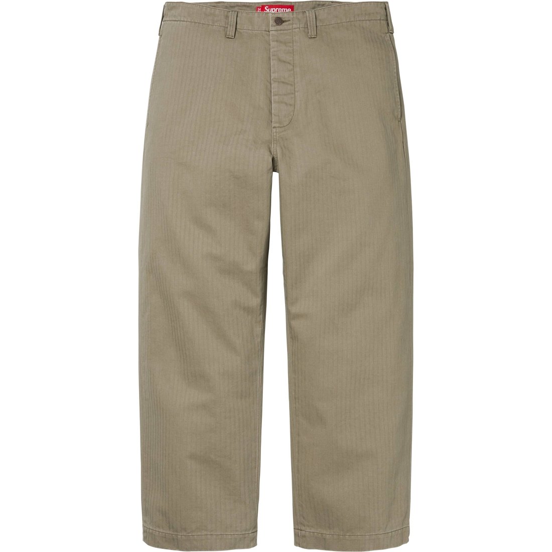 Details on Washed Herringbone Chino Pant Olive from fall winter
                                                    2024 (Price is $158)