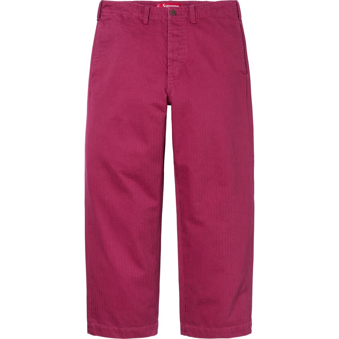 Details on Washed Herringbone Chino Pant Plum from fall winter
                                                    2024 (Price is $158)