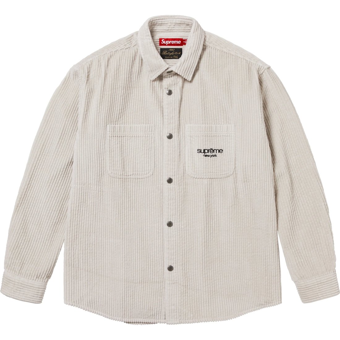 Details on Wide Wale Corduroy Snap Shirt Stone from fall winter
                                                    2024 (Price is $168)