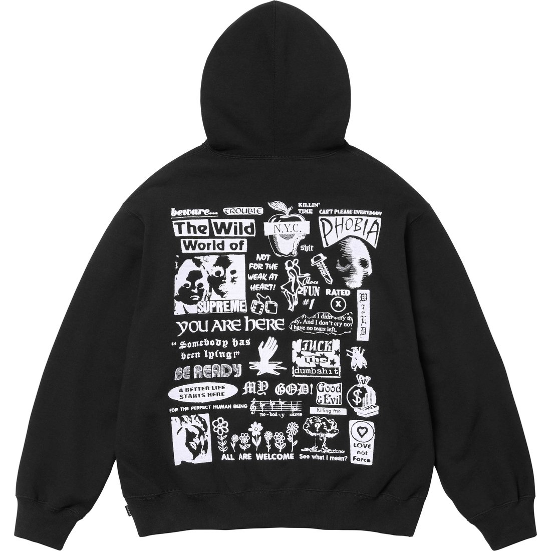 Supreme Wild Embroidered Hooded Sweatshirt (FW24) - Black - $168