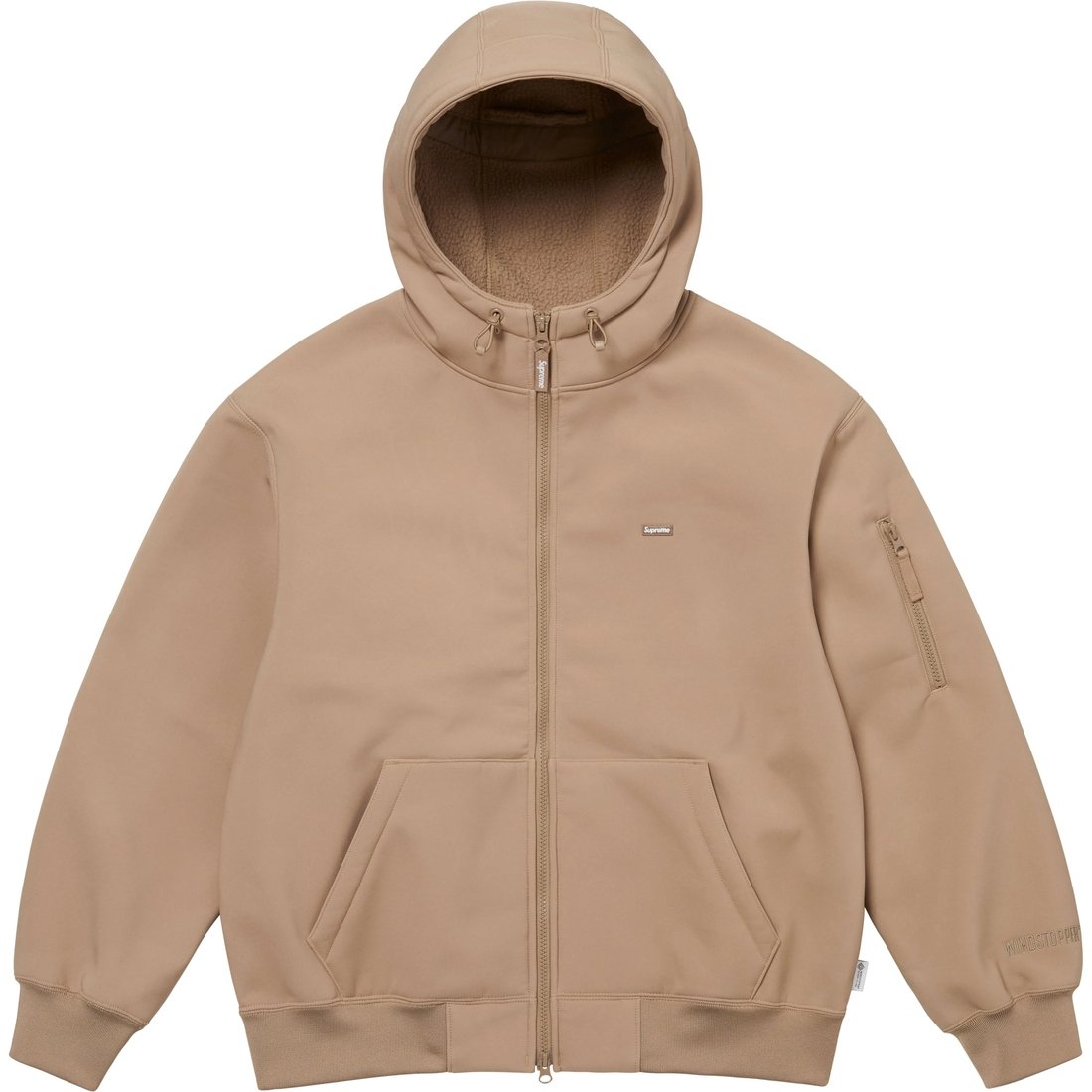 Details on WINDSTOPPER Zip Up Hooded Sweatshirt Taupe from fall winter
                                                    2024 (Price is $198)