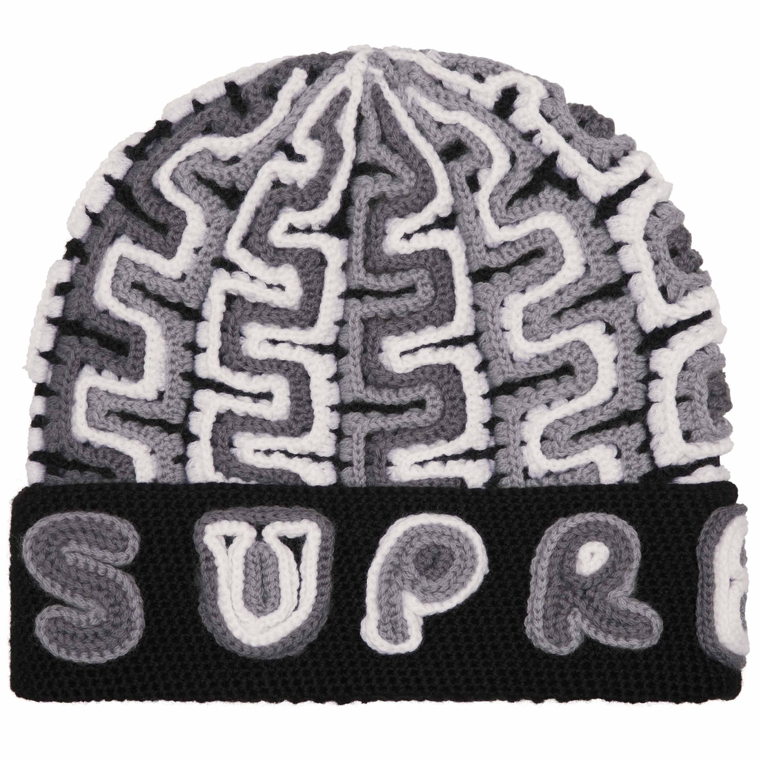 Details on Yarn Appliqué Beanie Black from fall winter
                                                    2024 (Price is $110)