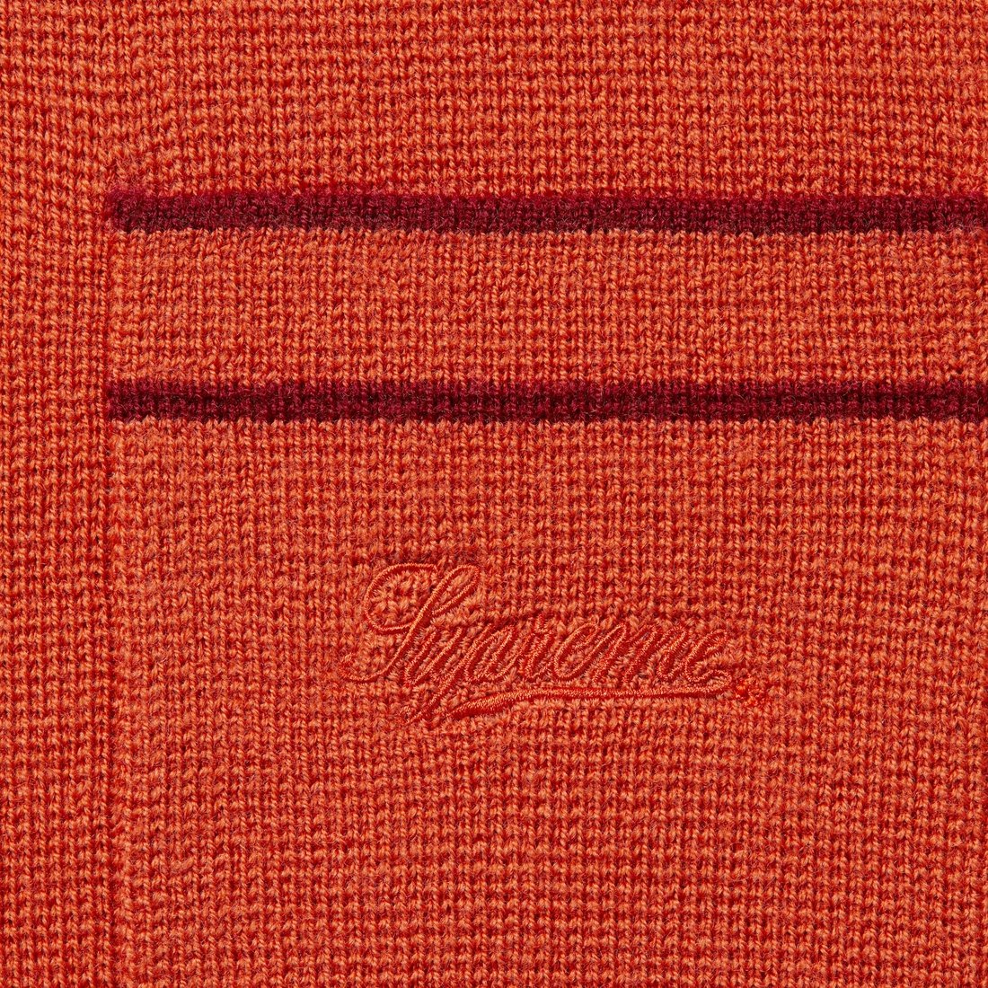 Details on Zip Up Polo Sweater Burnt Orange from fall winter
                                                    2024 (Price is $178)