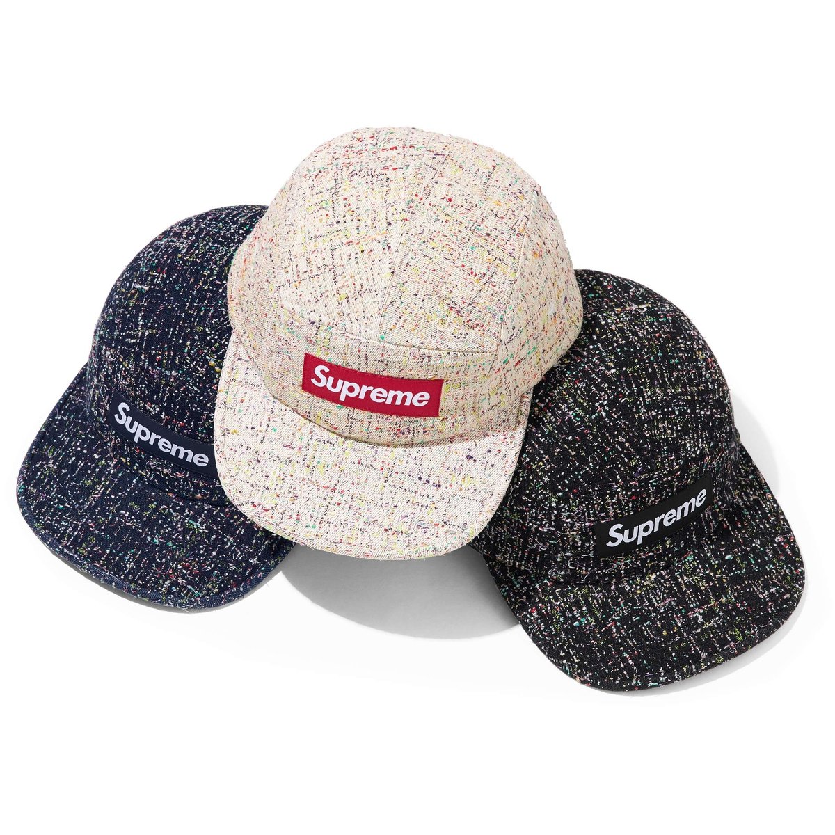 Supreme Denim Bouclé Camp Cap for fall winter 24 season