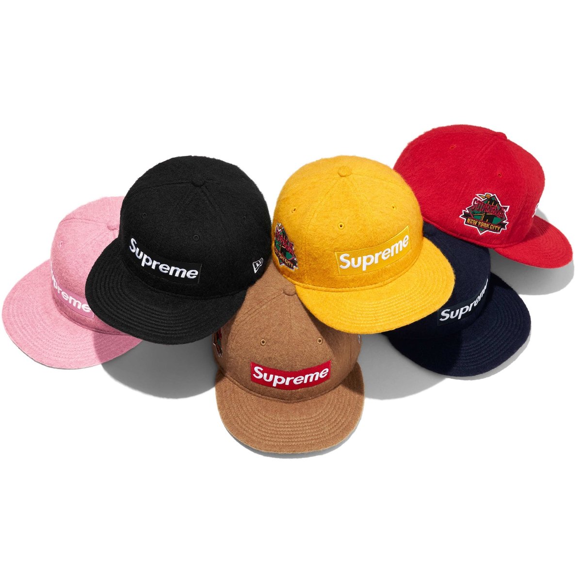 Supreme Mohair Box Logo New Era for fall winter 24 season