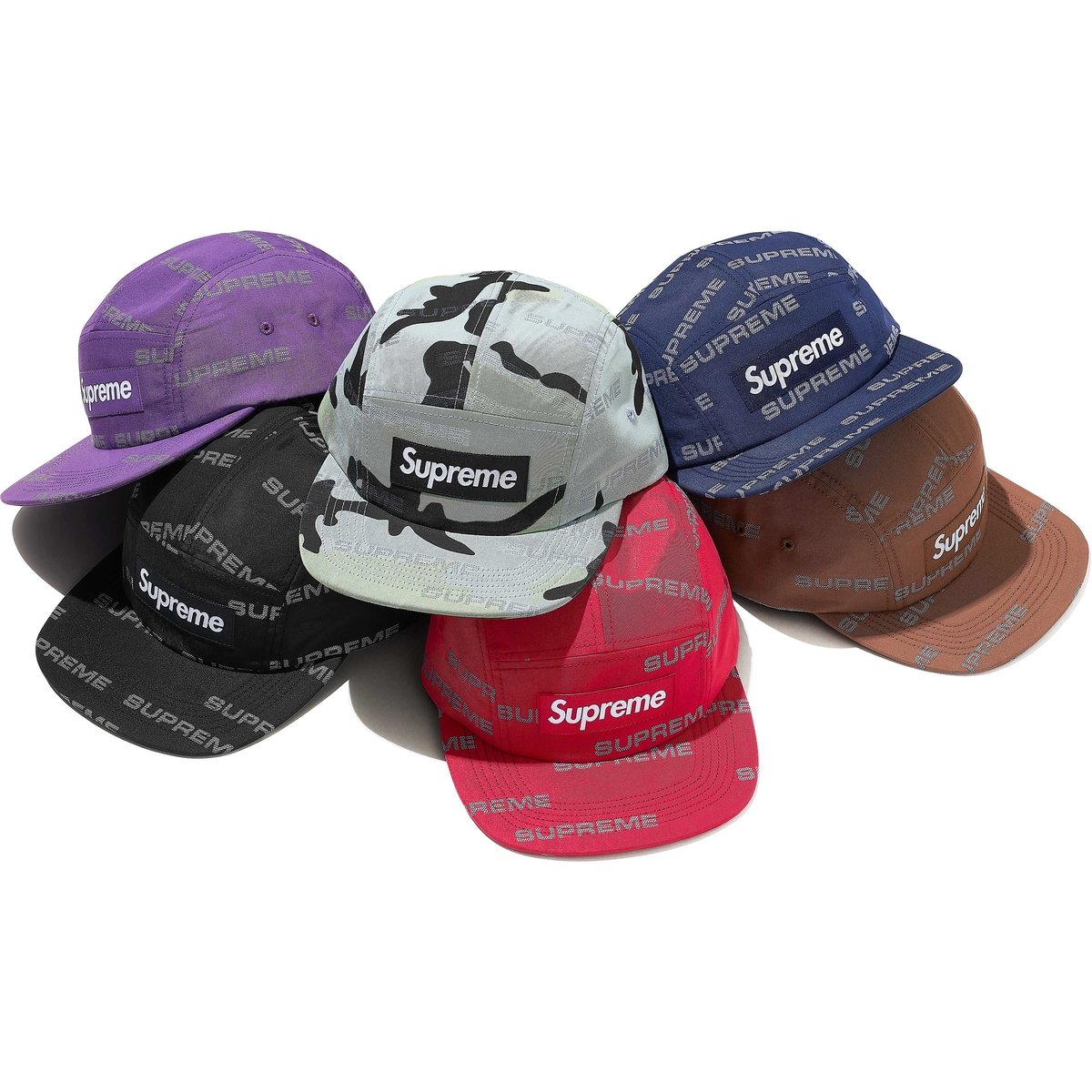 Supreme Reflective Jacquard Camp Cap for fall winter 24 season