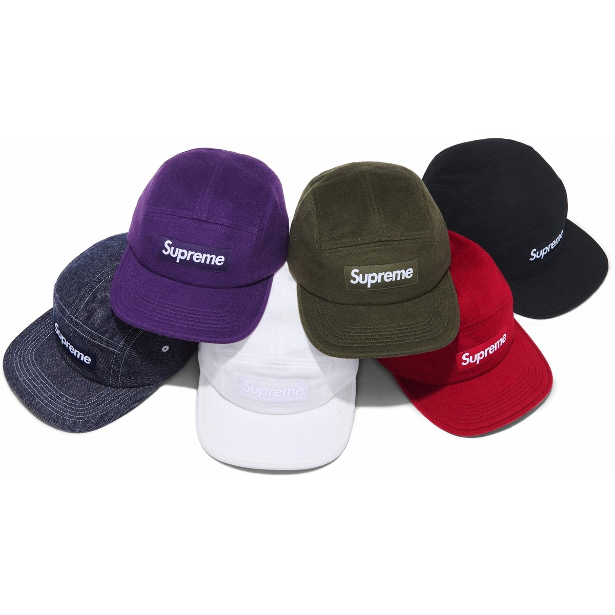 Supreme Wool Camp Cap for fall winter 24 season