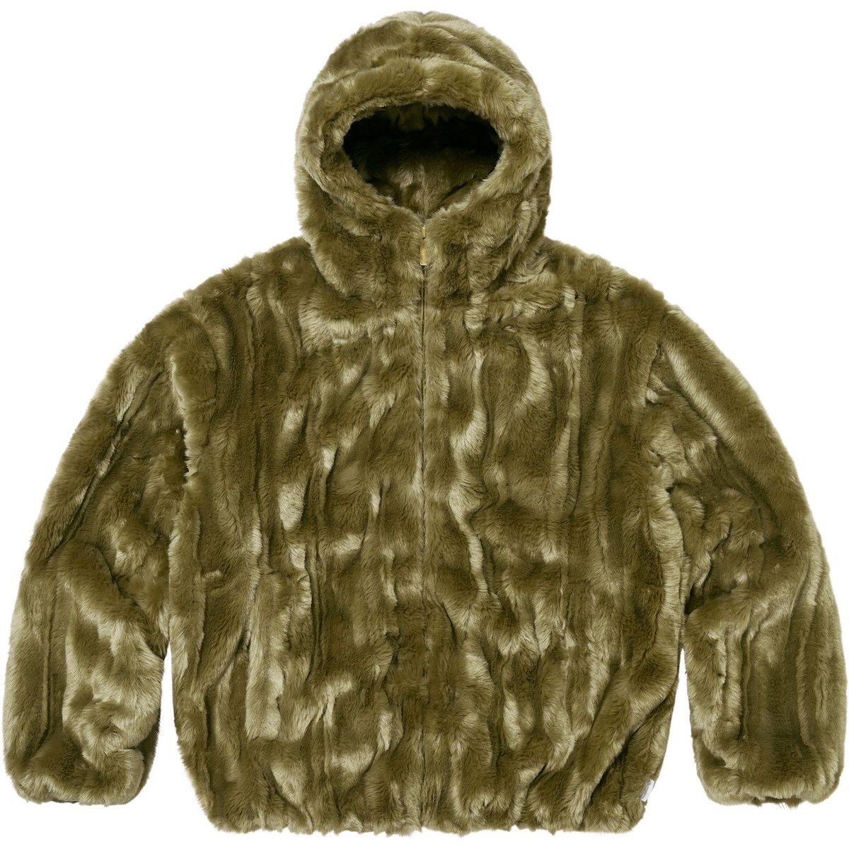 Details on Faux Fur Hooded Jacket Olive from fall winter
                                                    2024 (Price is $398)