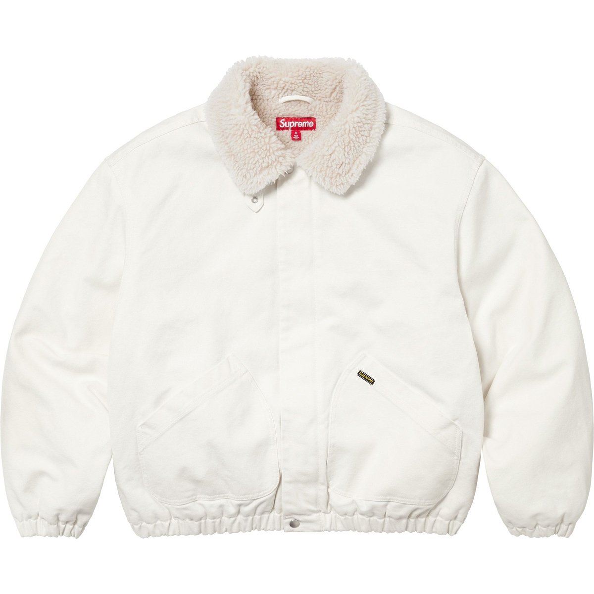 Details on Faux Shearling Lined Bomber Jacket White from fall winter
                                                    2024