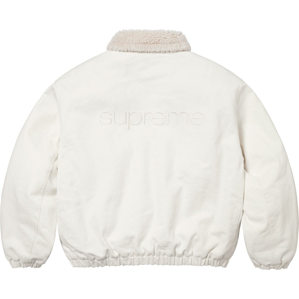 Details on Faux Shearling Lined Bomber Jacket White from fall winter
                                                    2024