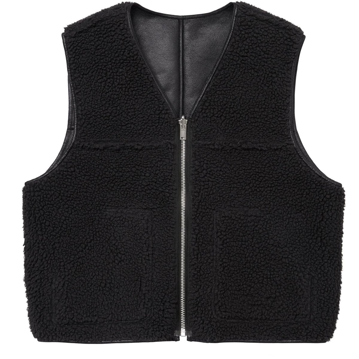 Details on Reversible Faux Shearling Vest Black from fall winter
                                                    2024 (Price is $188)