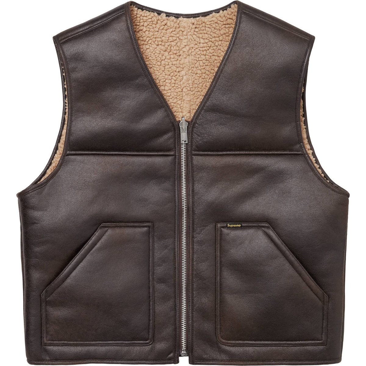 Details on Reversible Faux Shearling Vest Brown from fall winter
                                                    2024 (Price is $188)