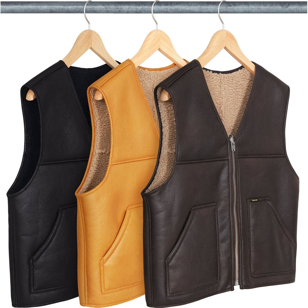 Details on Reversible Faux Shearling Vest from fall winter
                                            2024 (Price is $188)