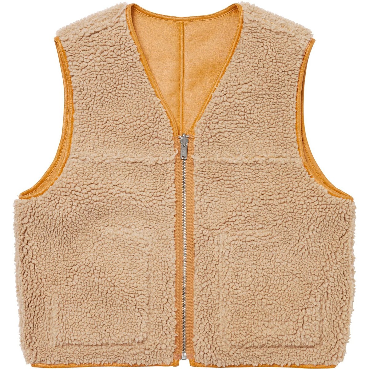 Details on Reversible Faux Shearling Vest Yellow from fall winter
                                                    2024 (Price is $188)