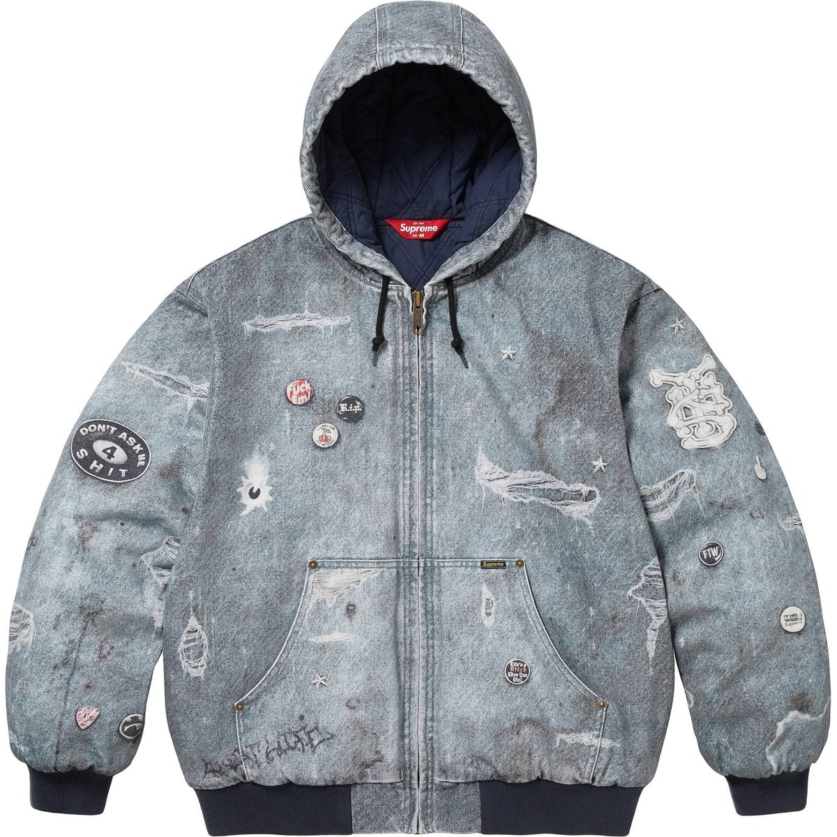 Details on HJR Trompe L'oeil Hooded Work Jacket Blue from fall winter
                                                    2024