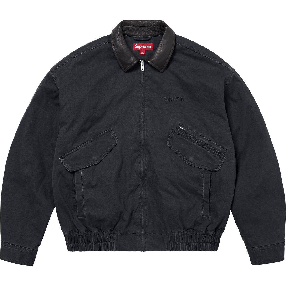 Details on Leather Collar Utility Jacket Black from fall winter
                                                    2024 (Price is $238)