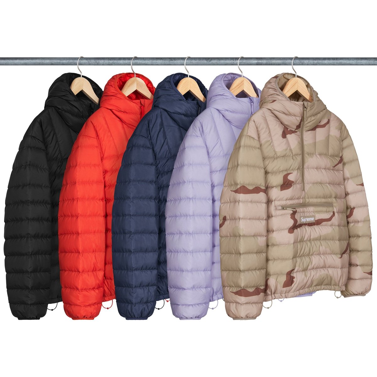 Supreme Micro Down Half Zip Hooded Pullover for fall winter 24 season