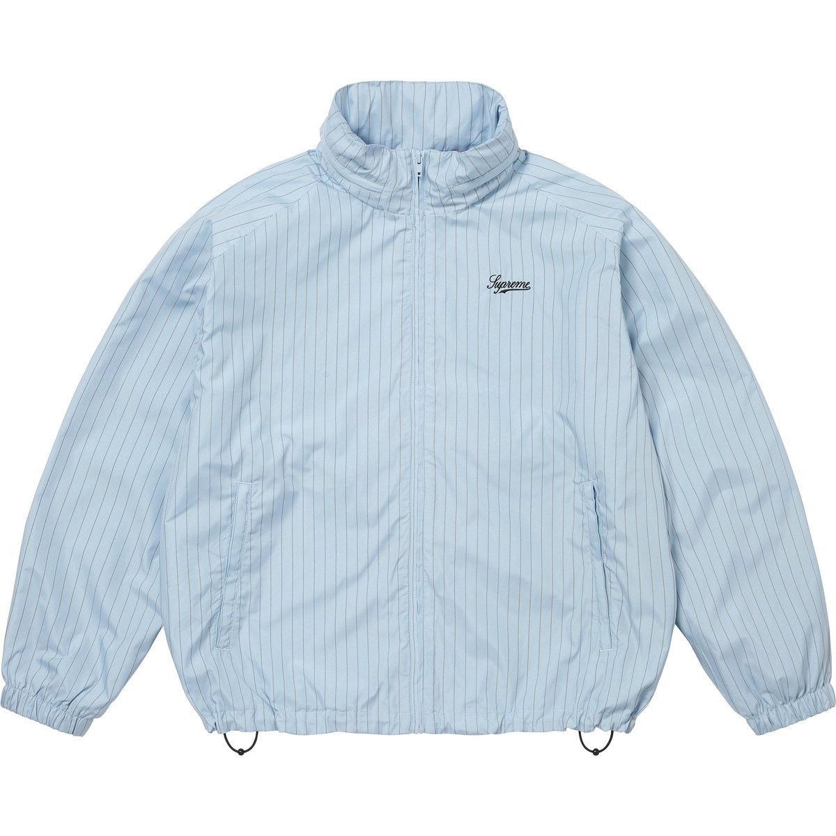 Details on Reflective Pinstripe Track Jacket Light Blue from fall winter
                                                    2024 (Price is $178)