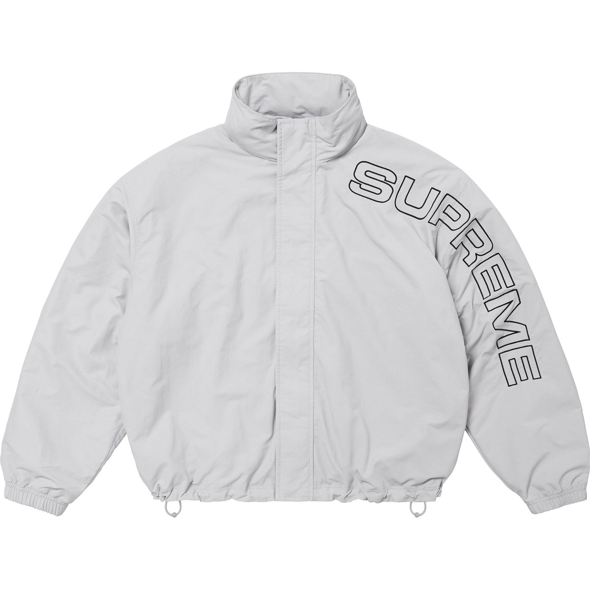 Details on Spellout Embroidered Track Jacket Grey from fall winter
                                                    2024 (Price is $178)