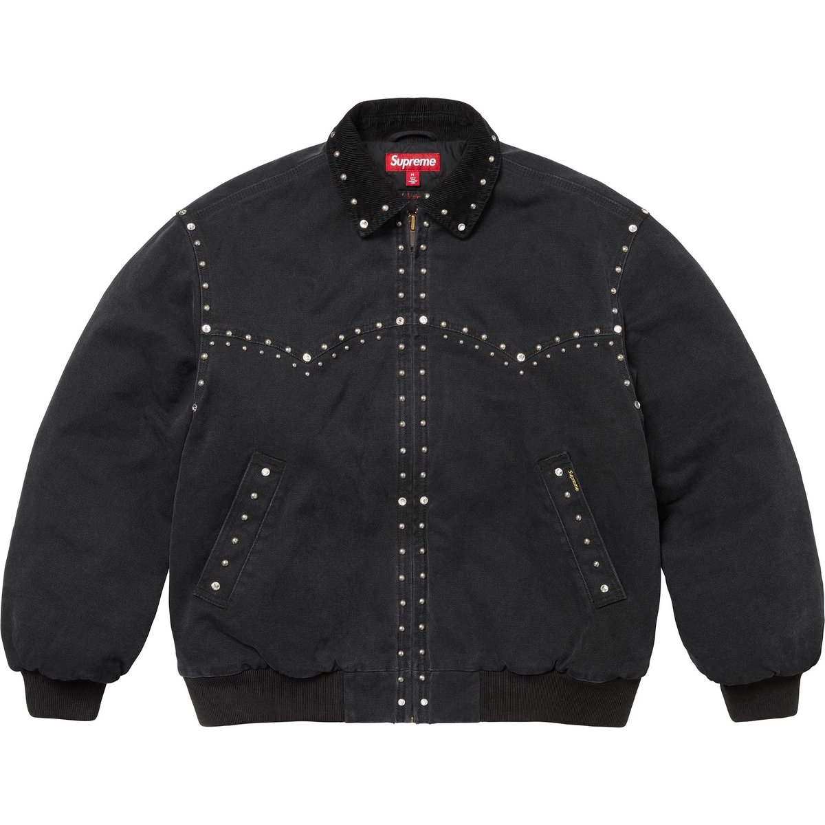 Details on Supreme b.b. Simon Studded Work Jacket Black from fall winter
                                                    2024