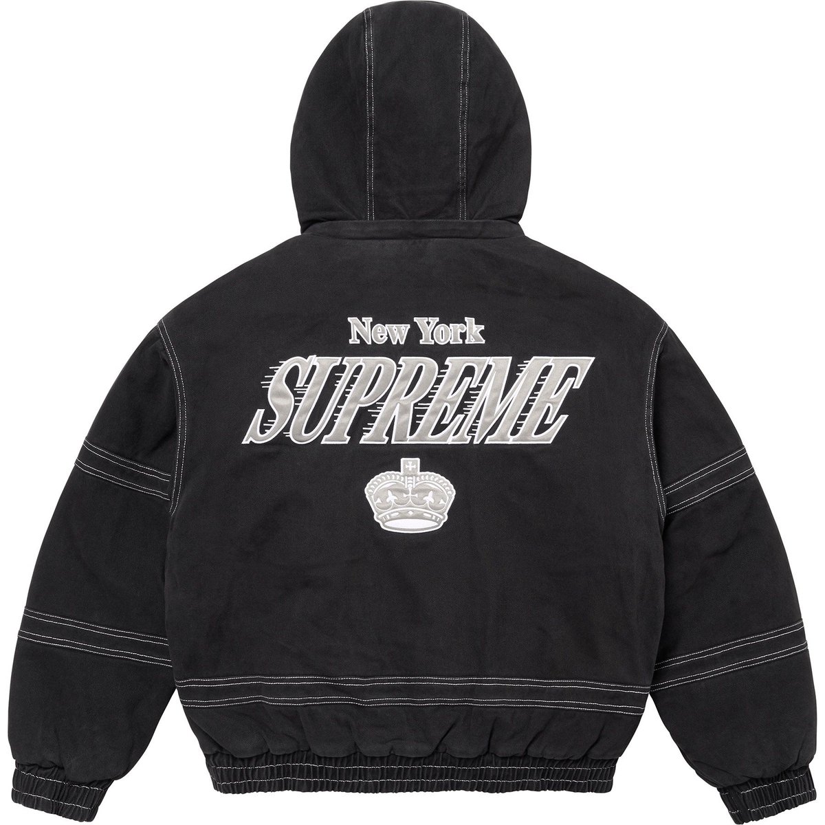 Details on Supreme Mitchell & Ness Twill Stadium Jacket Black from fall winter
                                                    2024