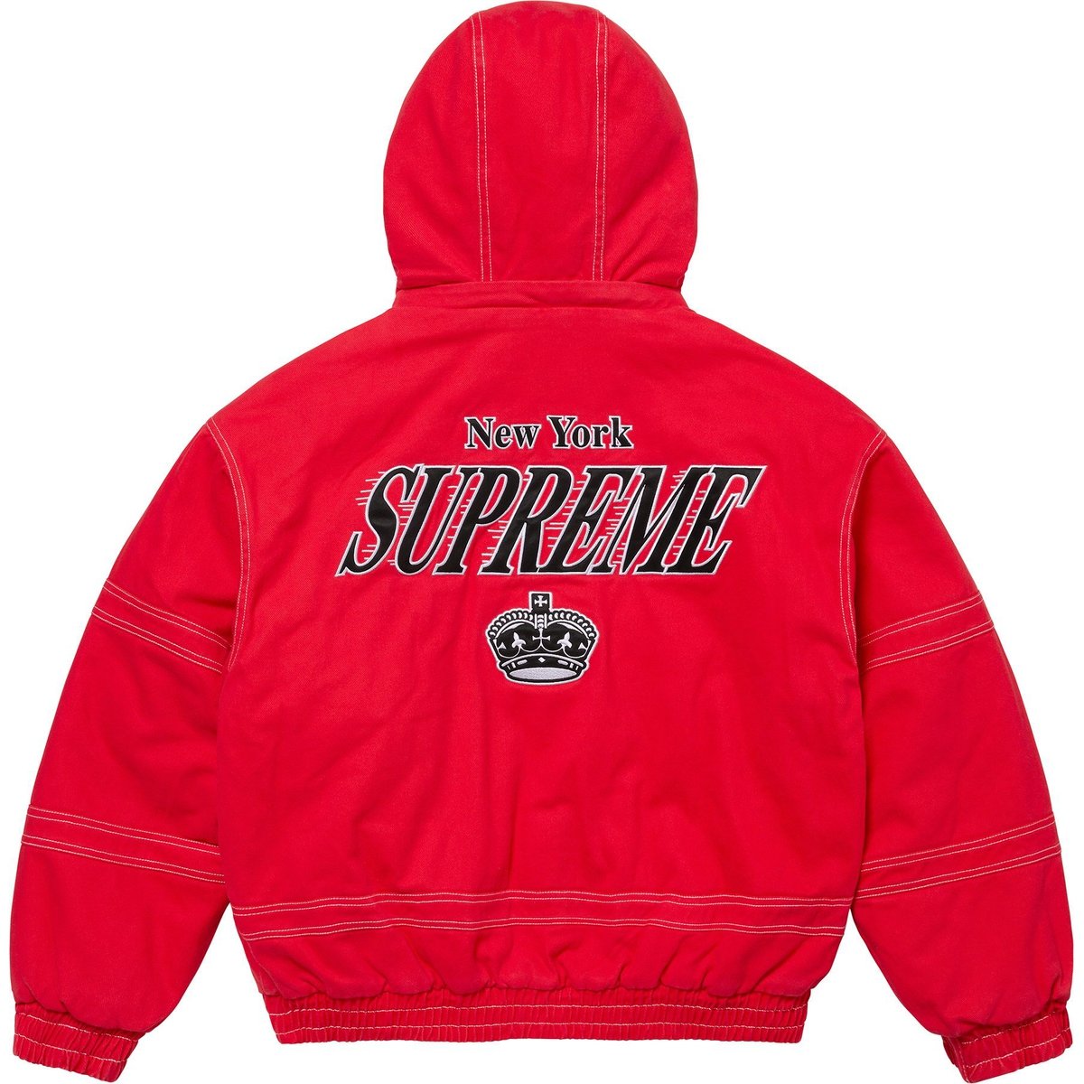 Details on Supreme Mitchell & Ness Twill Stadium Jacket Red from fall winter
                                                    2024