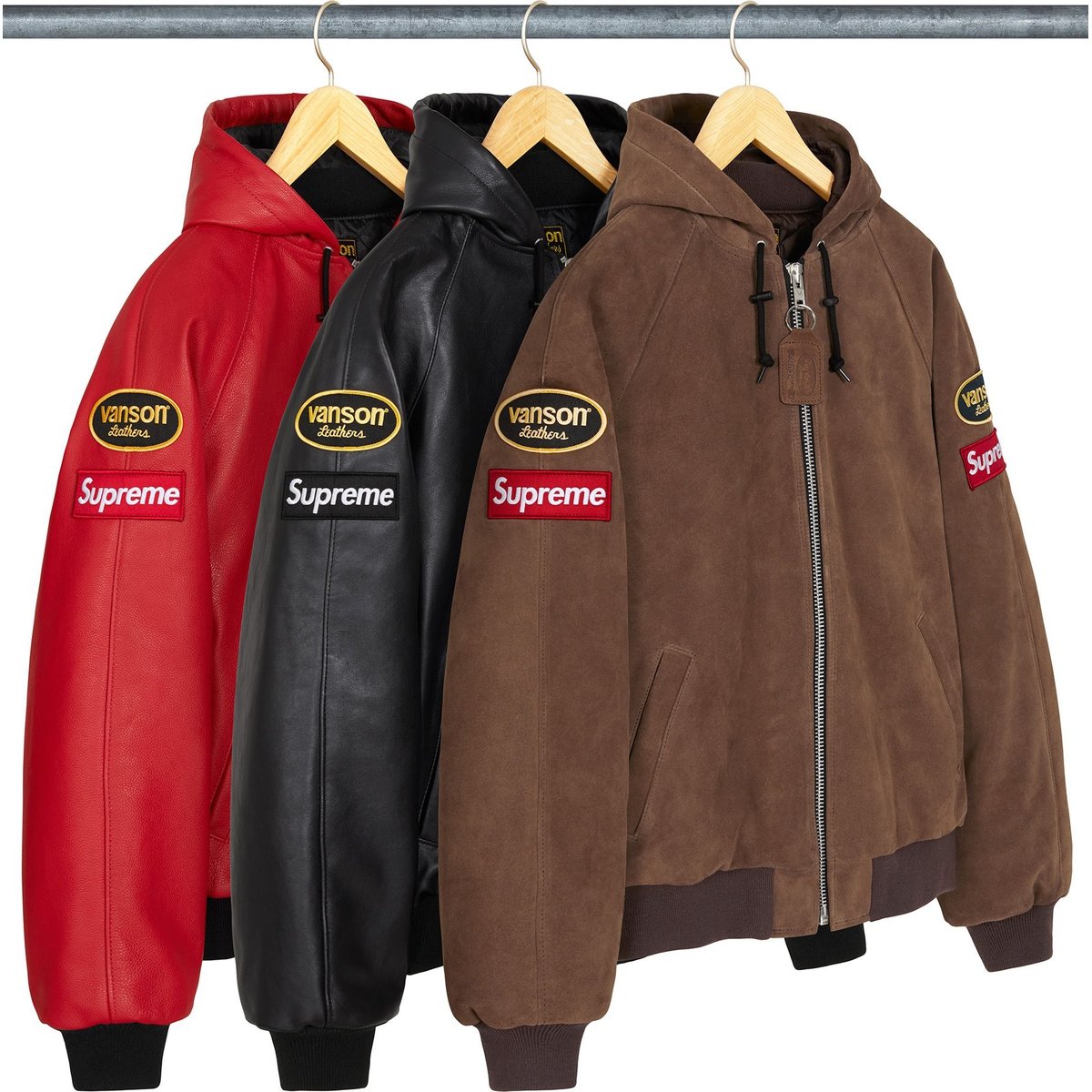 Supreme Supreme Vanson Leathers Hooded Work Jacket for fall winter 24 season