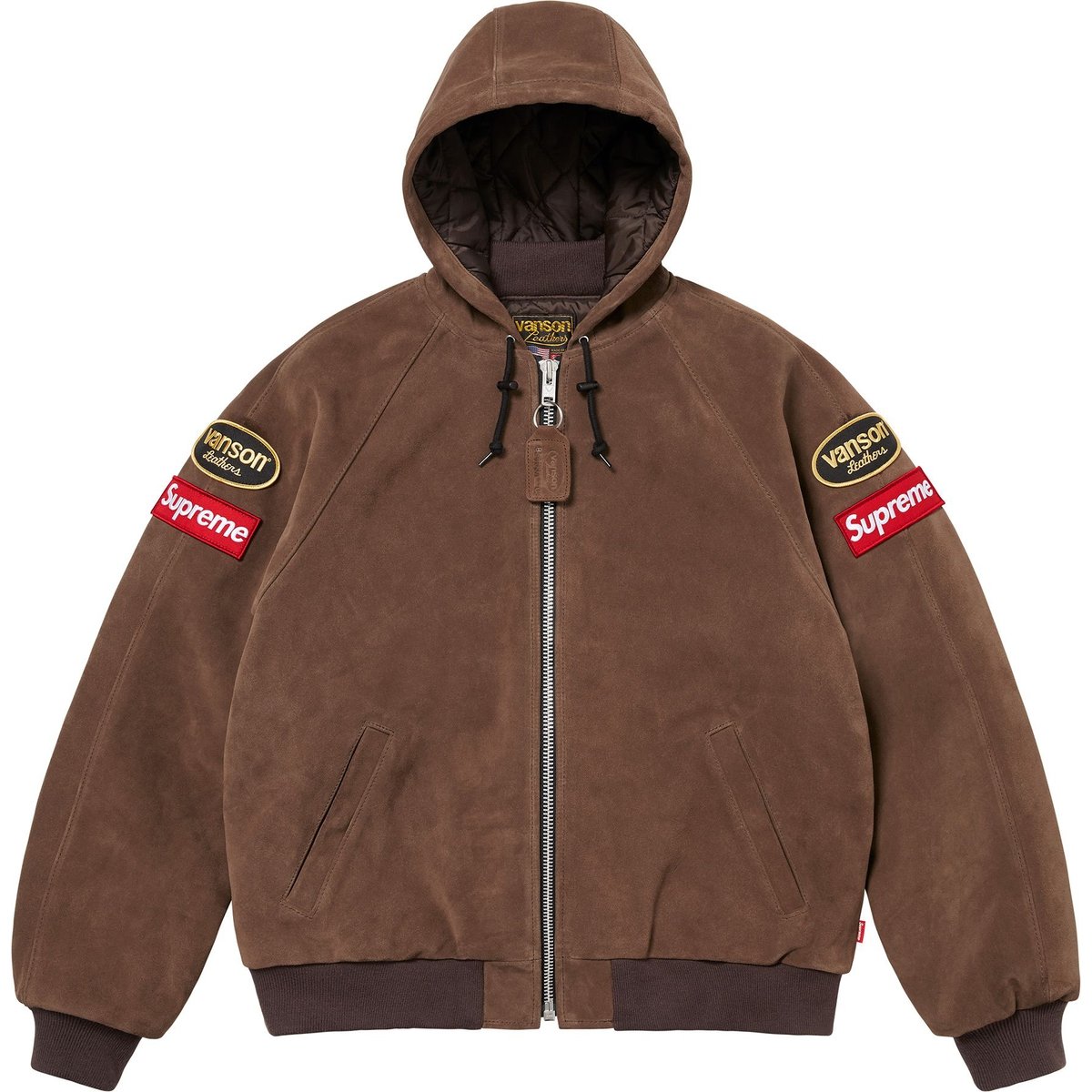 Details on Supreme Vanson Leathers Hooded Work Jacket Suede from fall winter
                                                    2024