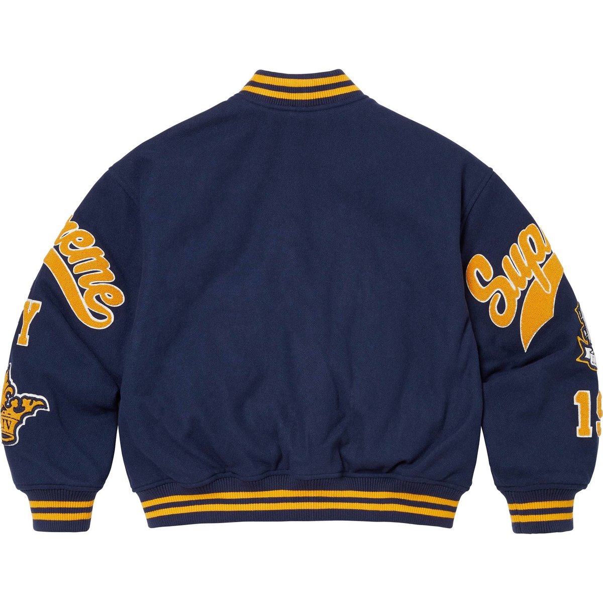 Details on Veritas Varsity Jacket Navy from fall winter
                                                    2024 (Price is $498)