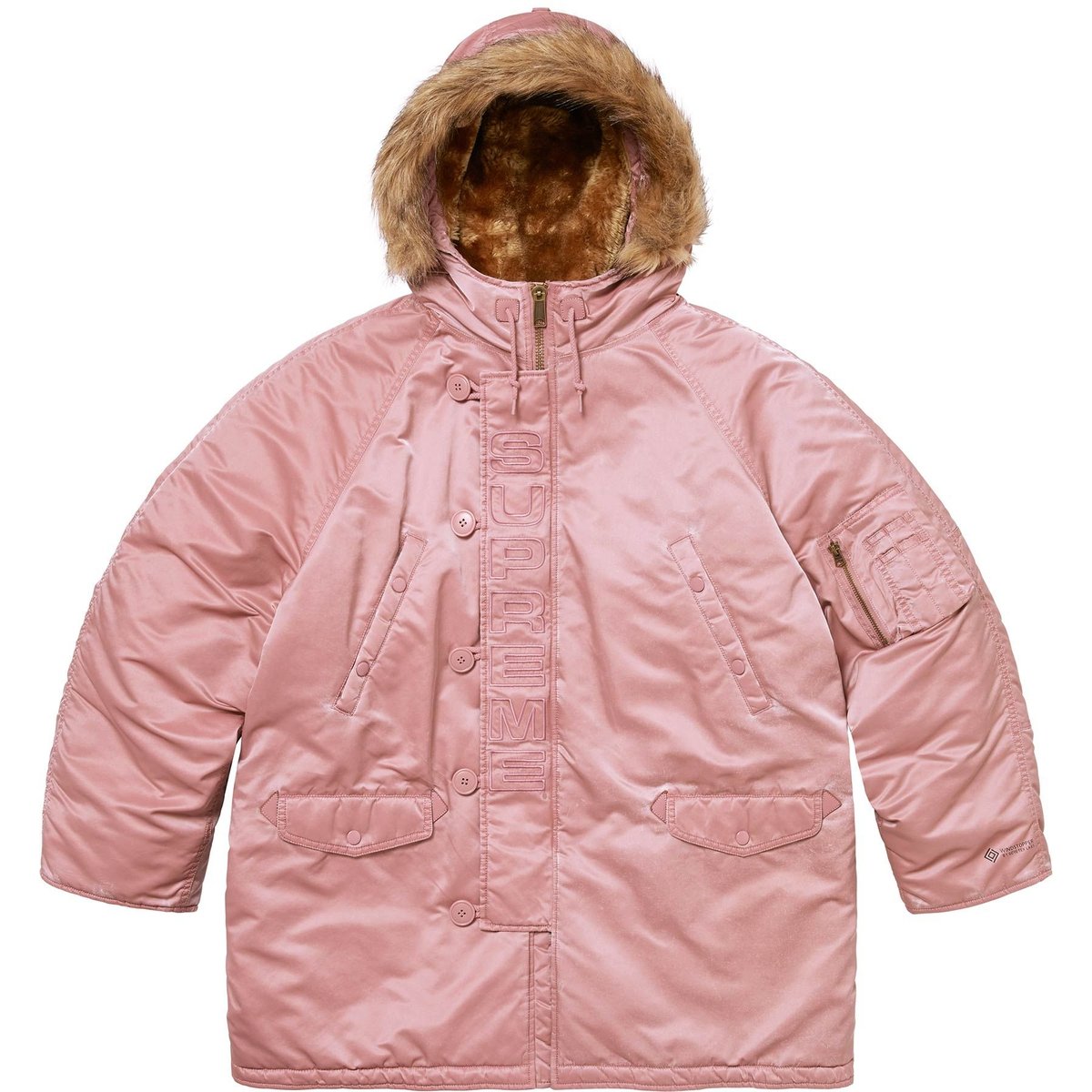 Details on Washed Flight Satin N-3B Parka Dusty Pink from fall winter
                                                    2024