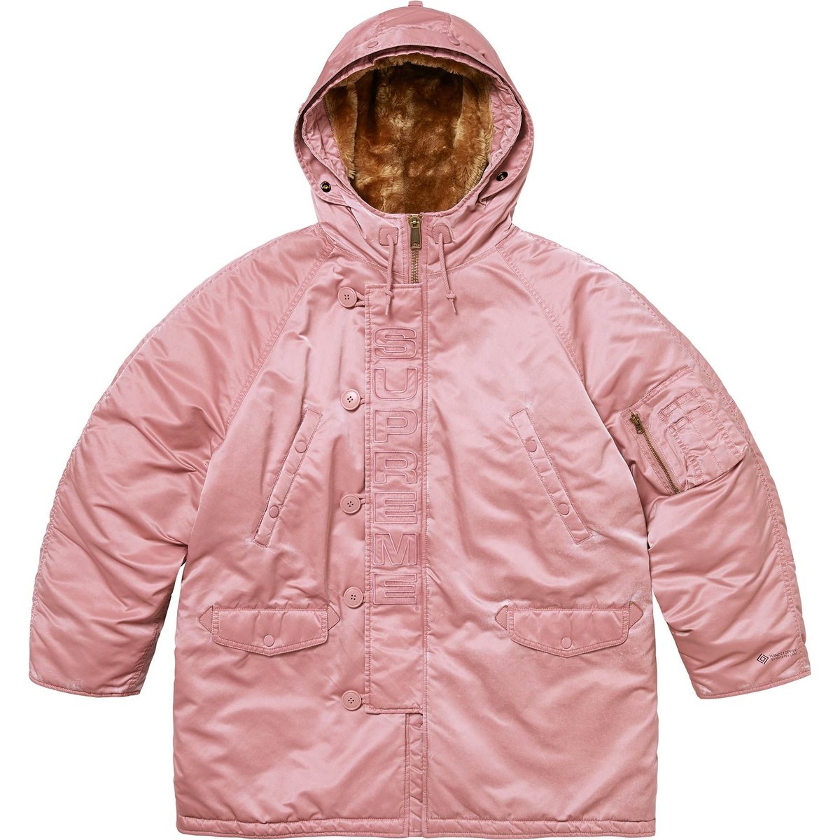 Details on Washed Flight Satin N-3B Parka Dusty Pink from fall winter
                                                    2024