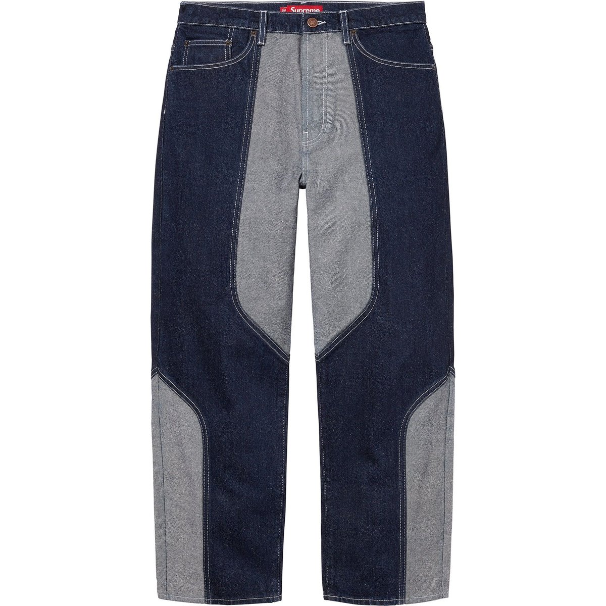 Details on 2-Tone Paneled Baggy Jean Blue from fall winter
                                                    2024