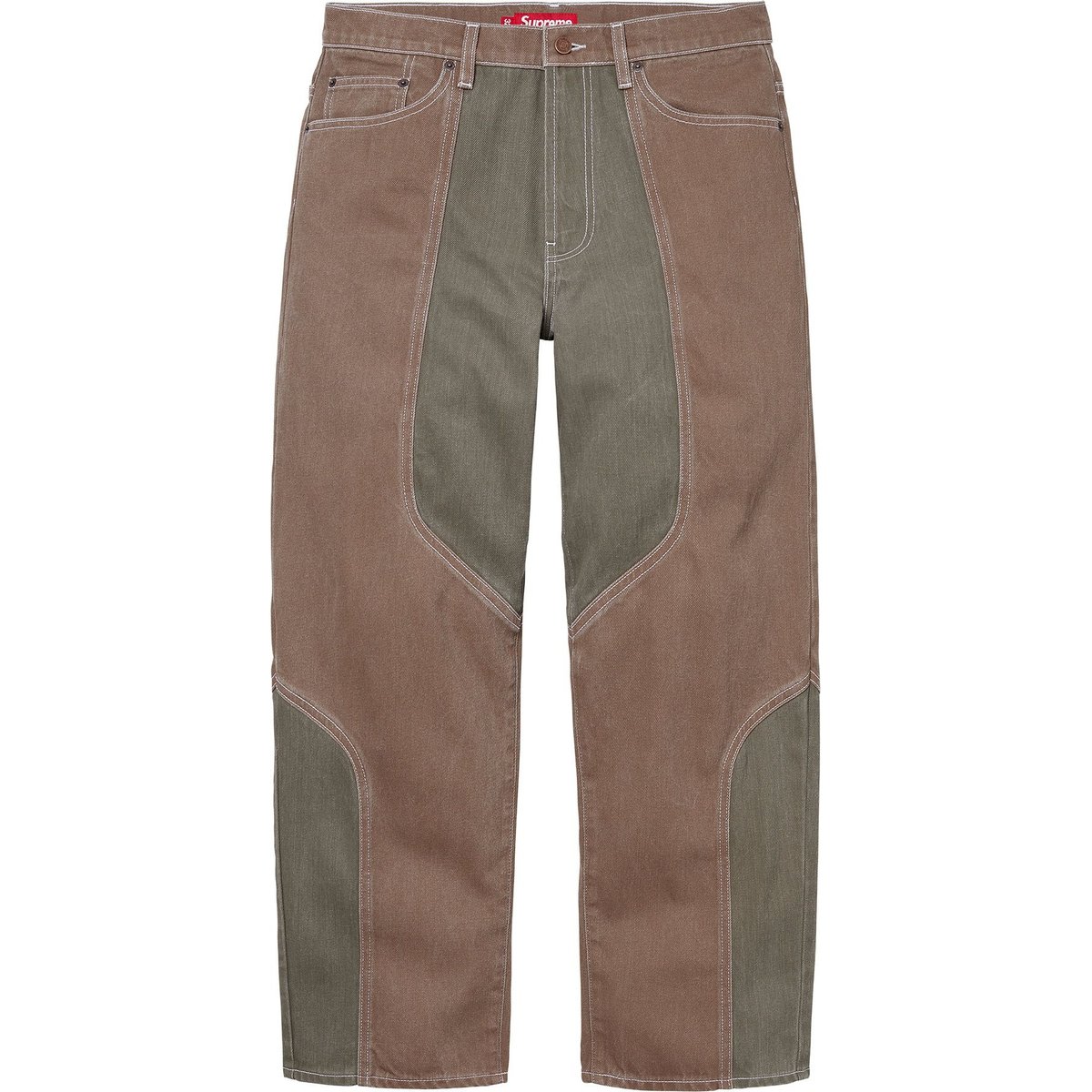 Details on 2-Tone Paneled Baggy Jean Brown from fall winter
                                                    2024