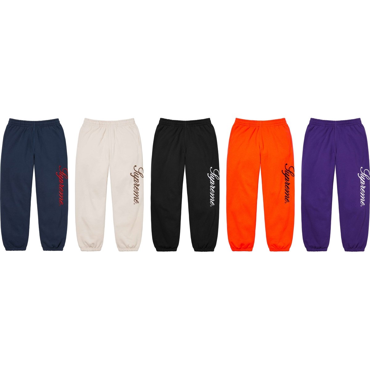 Supreme Embroidered Script Sweatpant releasing on Week 1 for fall winter 2024