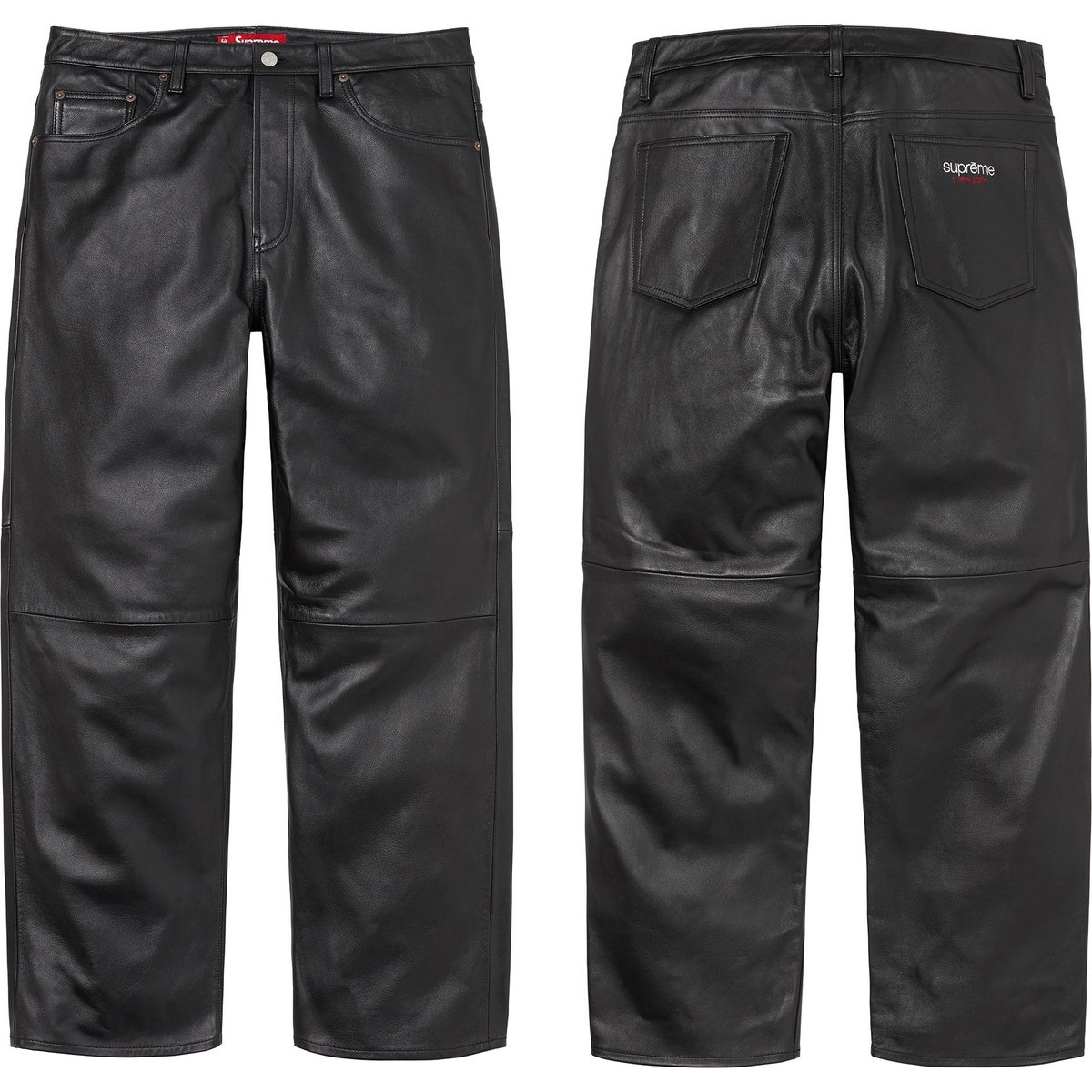 Supreme Leather Baggy 5-Pocket Jean for fall winter 24 season