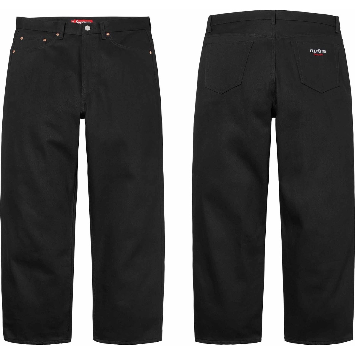 Supreme Rigid Baggy Black Selvedge Jean for fall winter 24 season