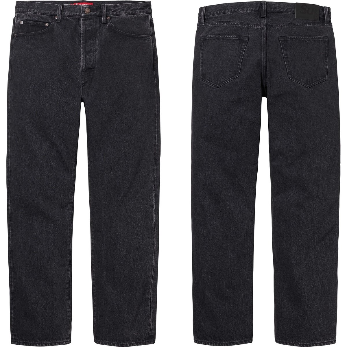 Supreme Stone Washed Black Slim Jean for fall winter 24 season