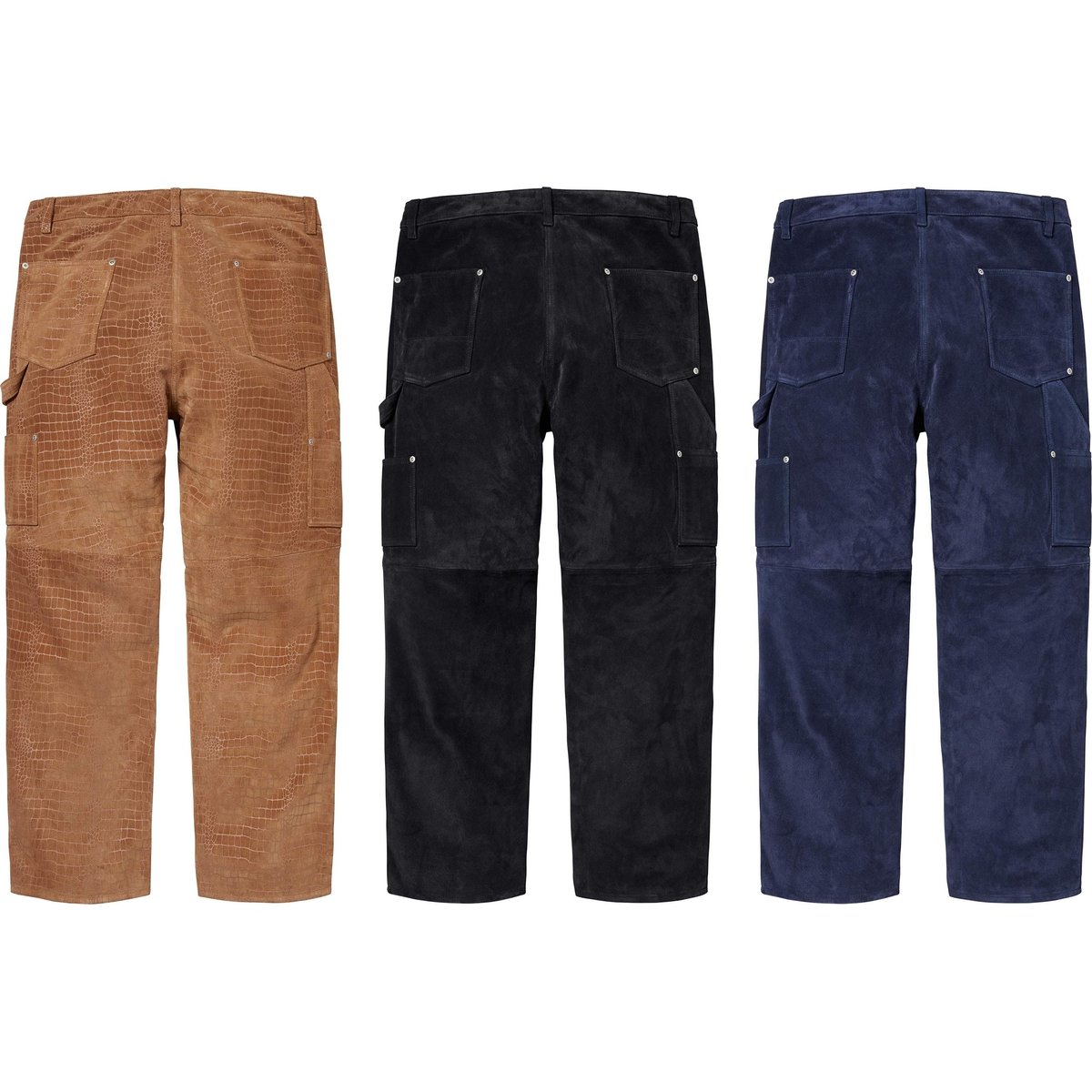 Details on Suede Double Knee Painter Pant Group shots from fall winter
                                                    2024 (Price is $498)