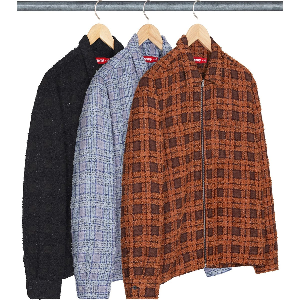 Supreme Bouclé Zip Up Shirt releasing on Week 1 for fall winter 2024