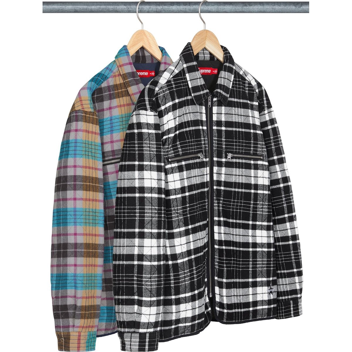 Supreme Quilted Flannel Zip Up Shirt for fall winter 24 season