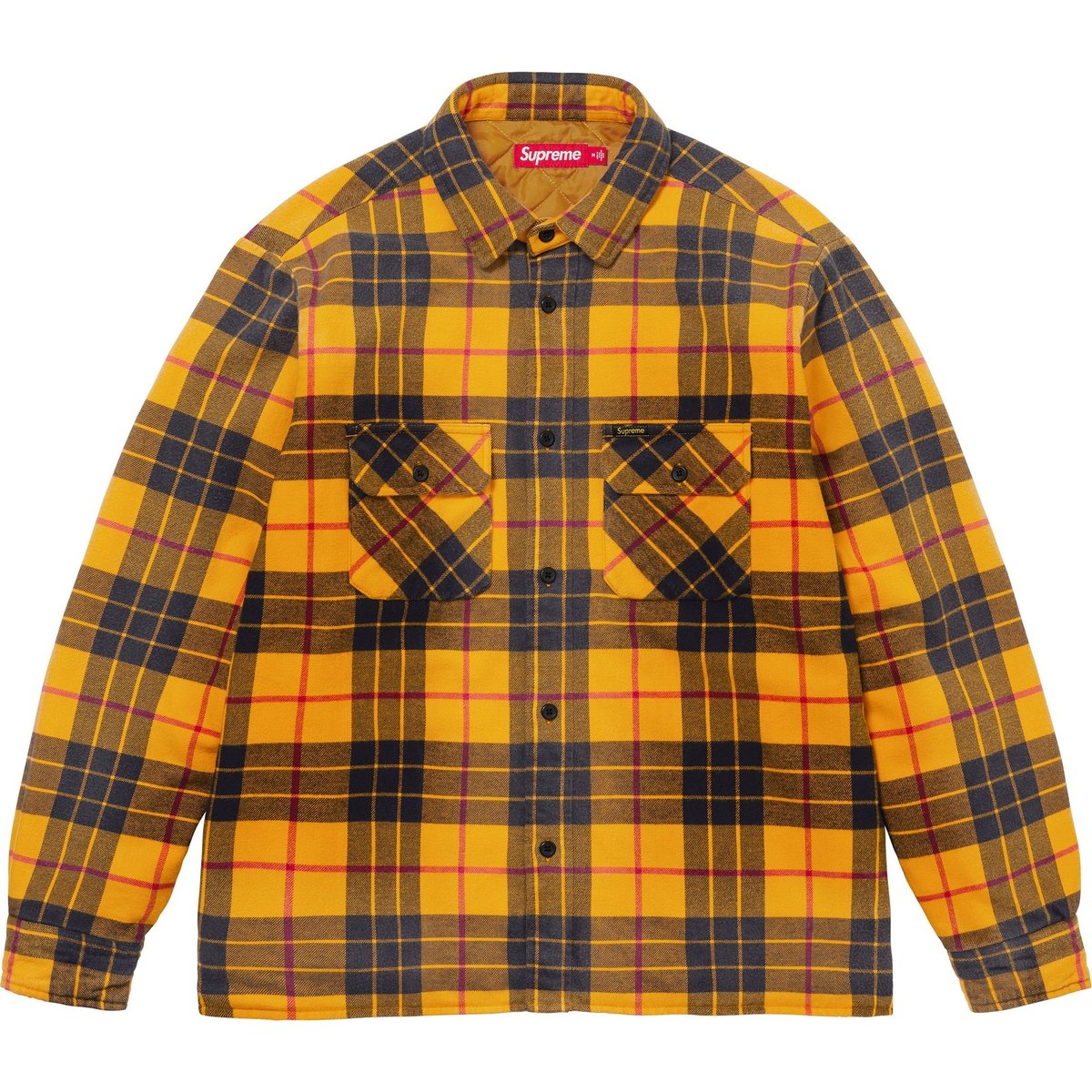 Details on Quilted Plaid Shirt Yellow from fall winter
                                                    2024 (Price is $138)