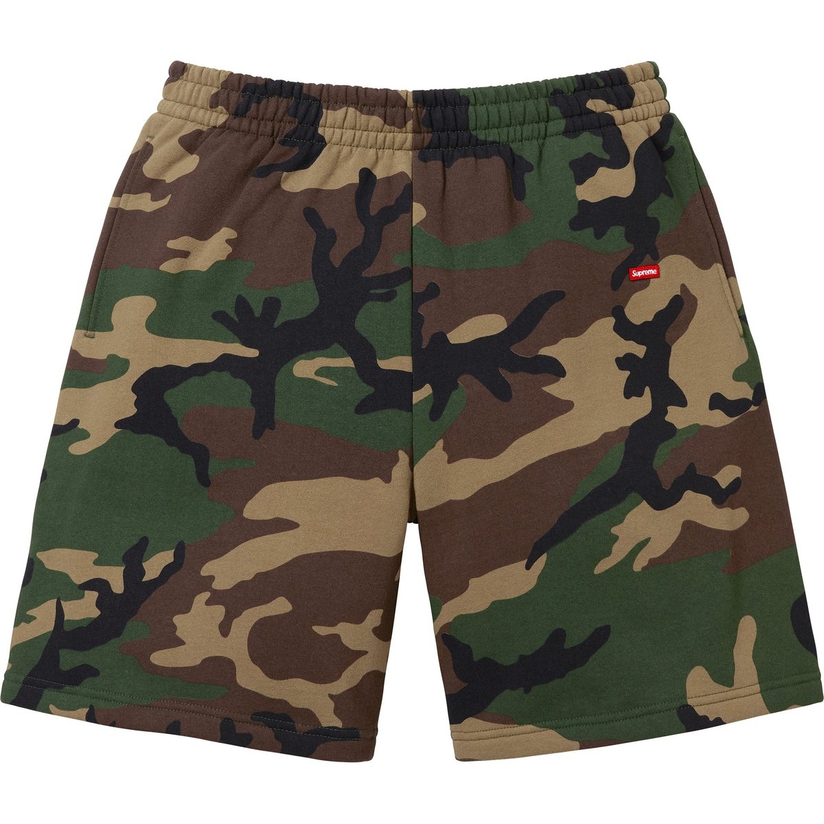 Details on Small Box Sweatshort Woodland Camo from fall winter
                                                    2024 (Price is $118)