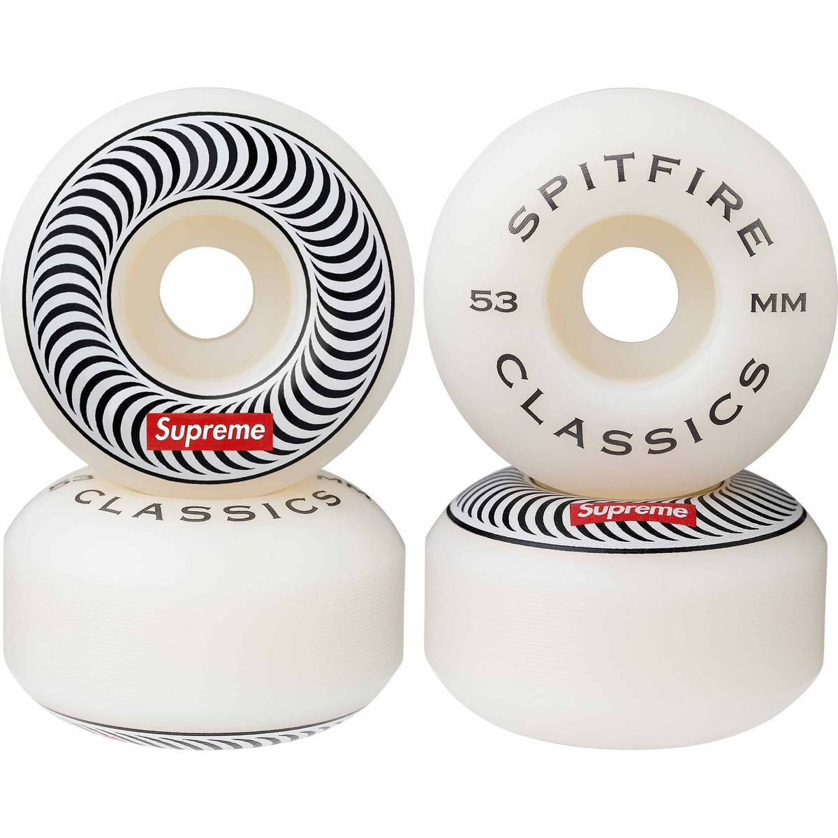 Details on Supreme Spitfire Classic Wheels (Set of 4) White 53 mm from fall winter
                                                    2024 (Price is $36)