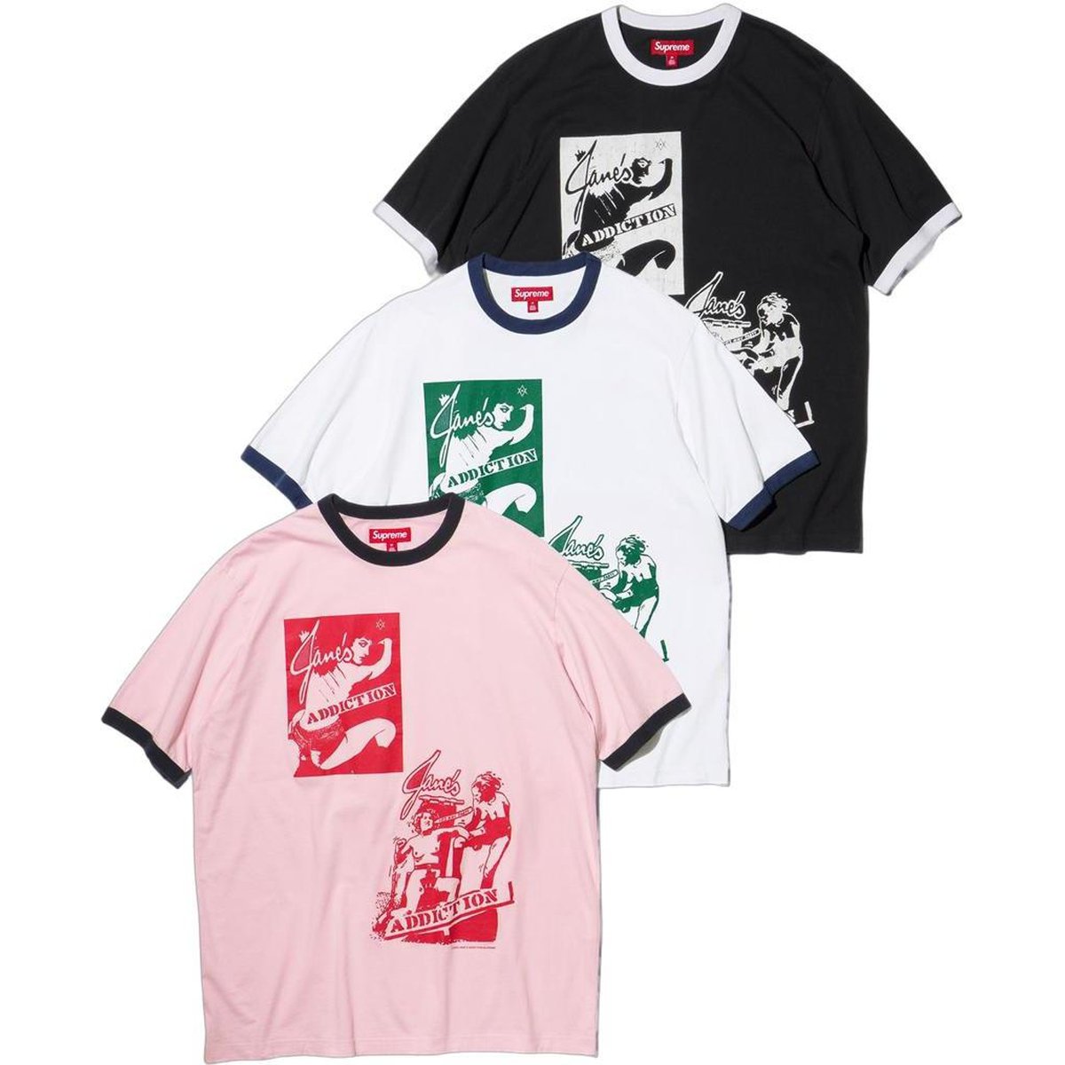 Supreme Jane's Addiction Ringer Tee for fall winter 24 season