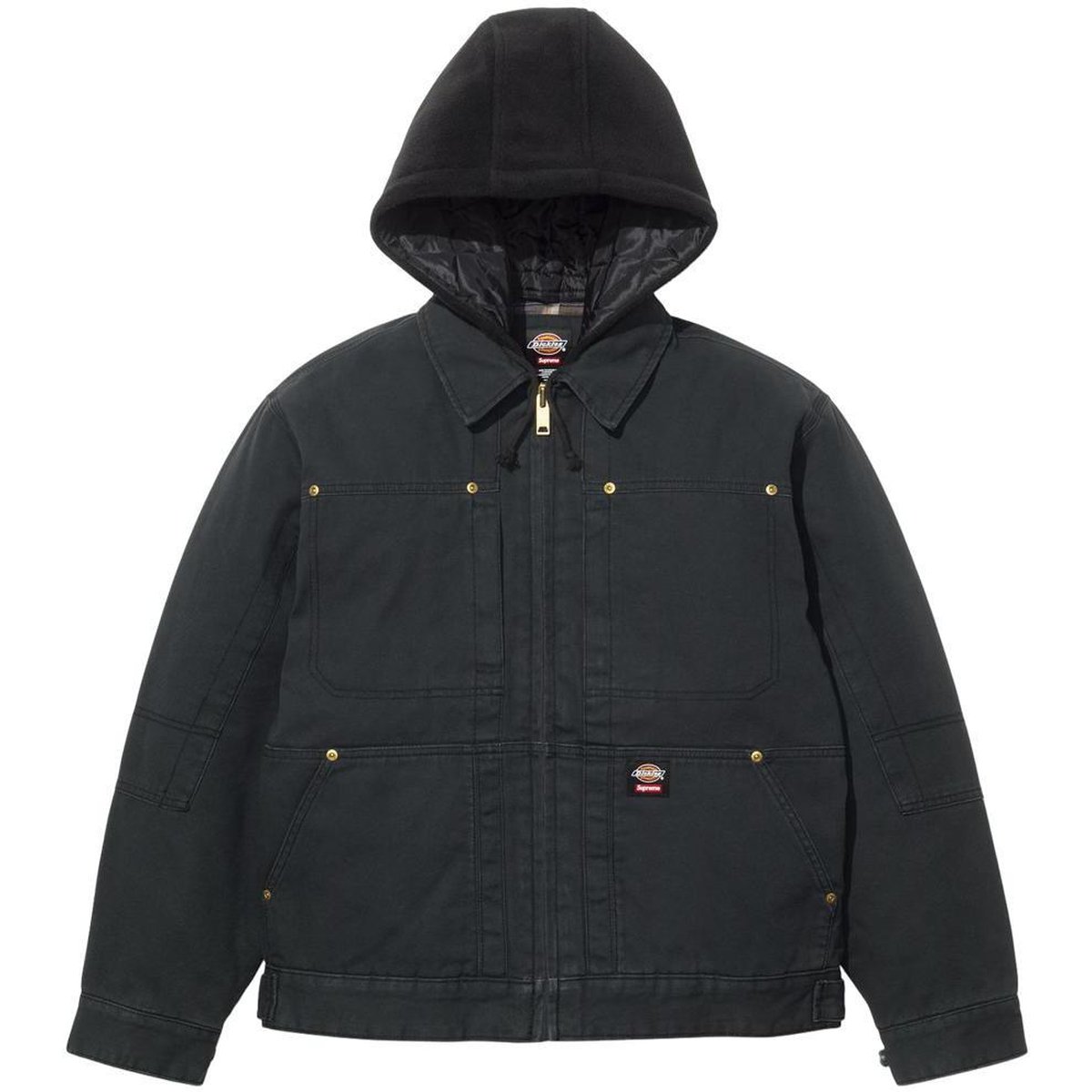 Details on Supreme Dickies Hooded Work Jacket  from fall winter
                                                    2024 (Price is $198)