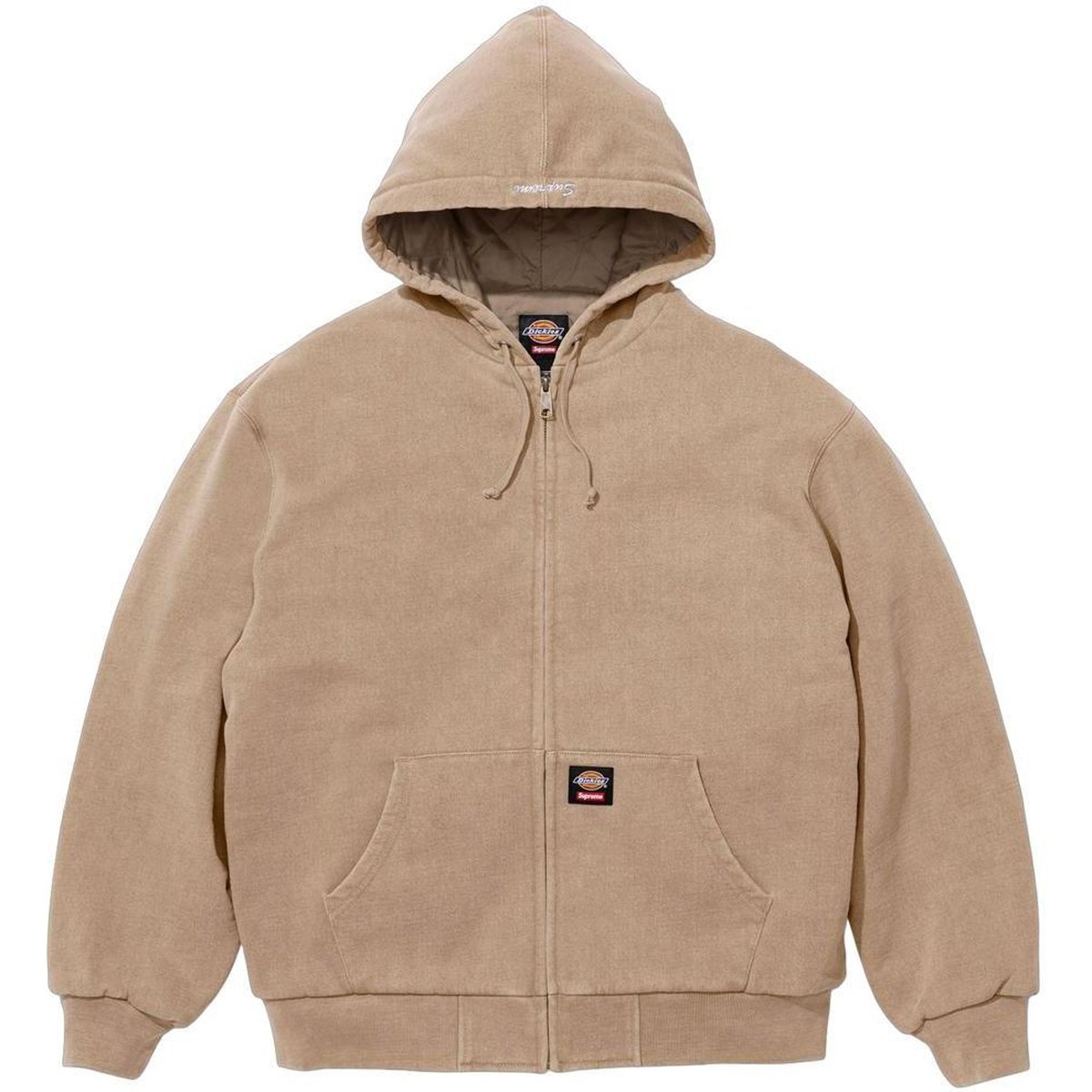 Details on Supreme Dickies Quilted Lined Zip Up Hooded Sweatshirt  from fall winter
                                                    2024 (Price is $148)