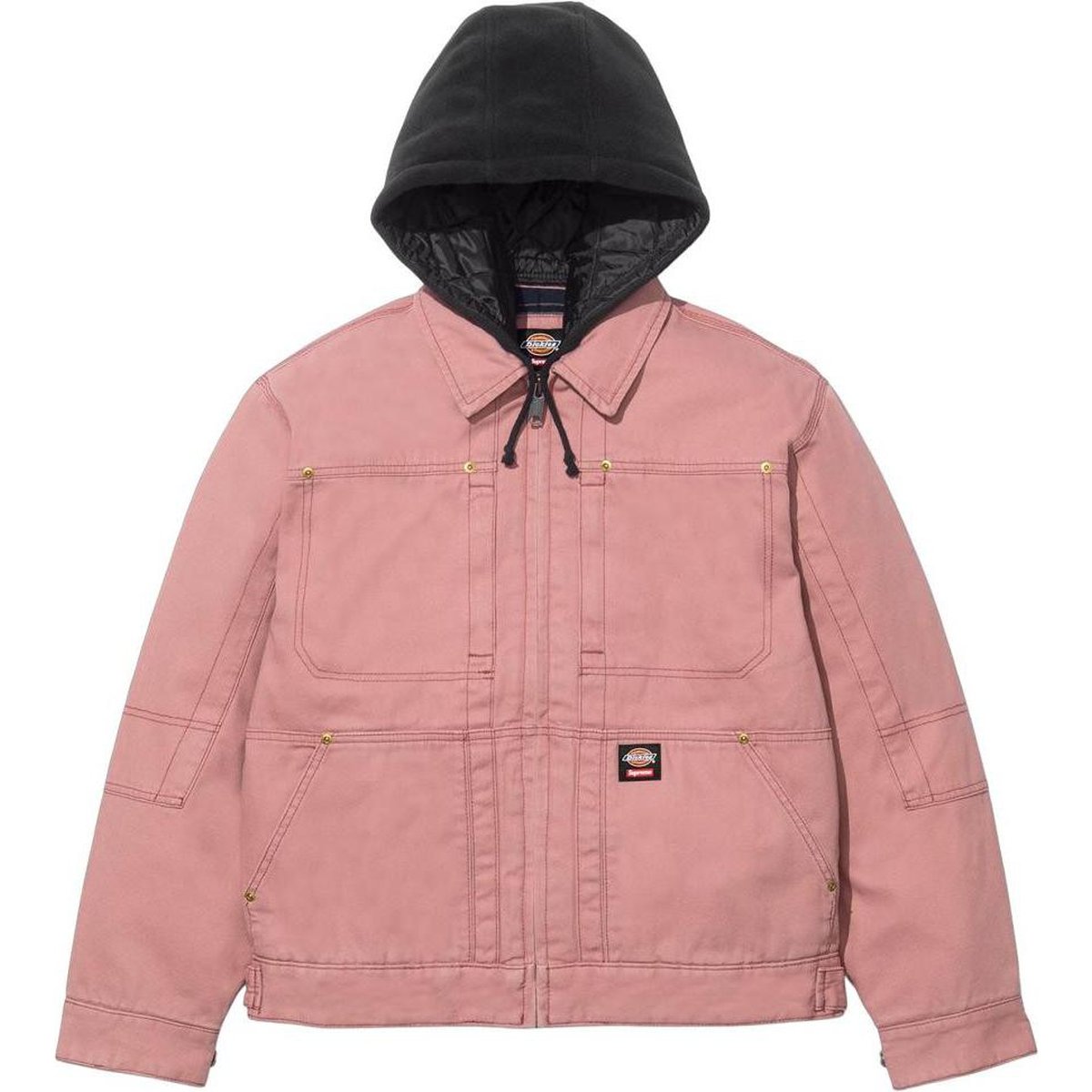 Details on Supreme Dickies Hooded Work Jacket  from fall winter
                                                    2024 (Price is $198)