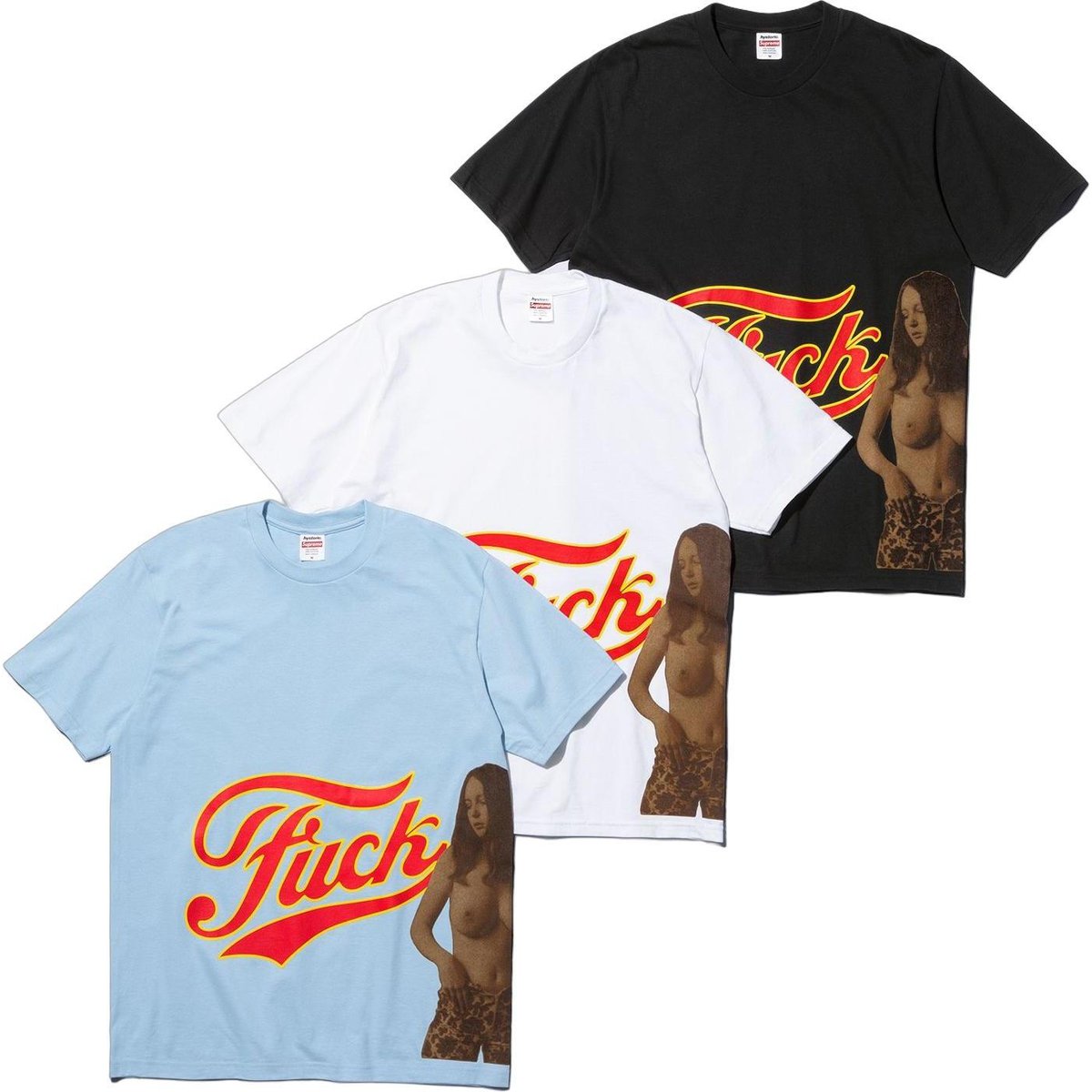 Supreme Supreme HYSTERIC GLAMOUR Fuck Tee releasing on Week 13 for fall winter 2024